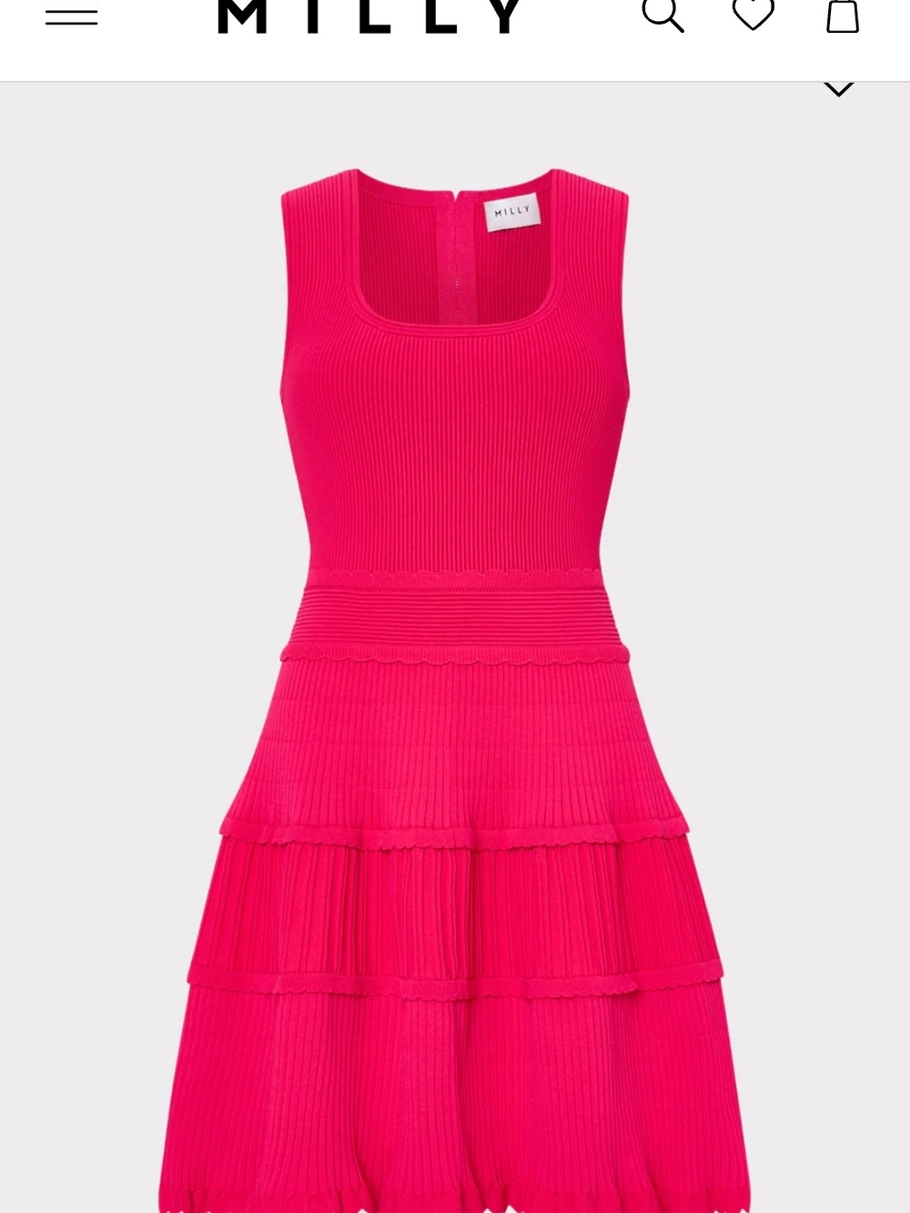 Nwot Milly Suri Scallop Hem Tiered Knit Minidress